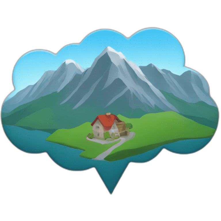 location pin with mountain inside emoji