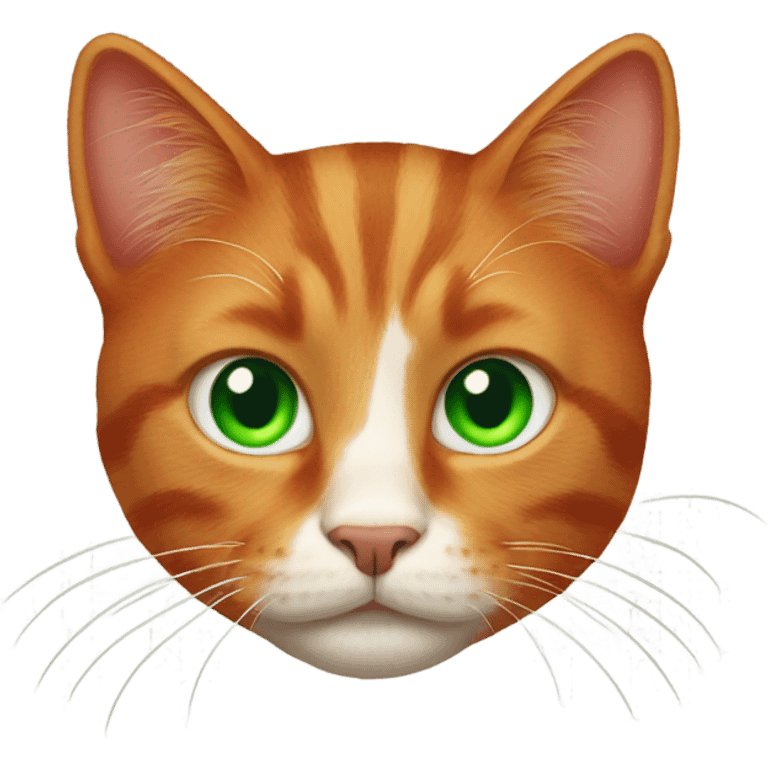 Red cat with Green eyes  emoji