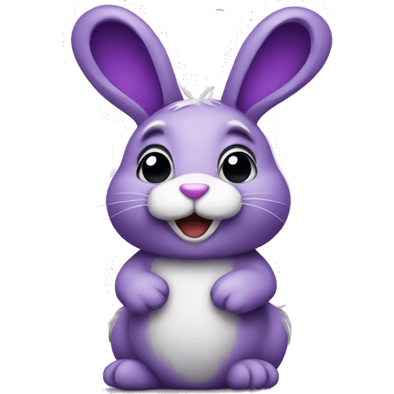 Bunny with purple saying I love you emoji