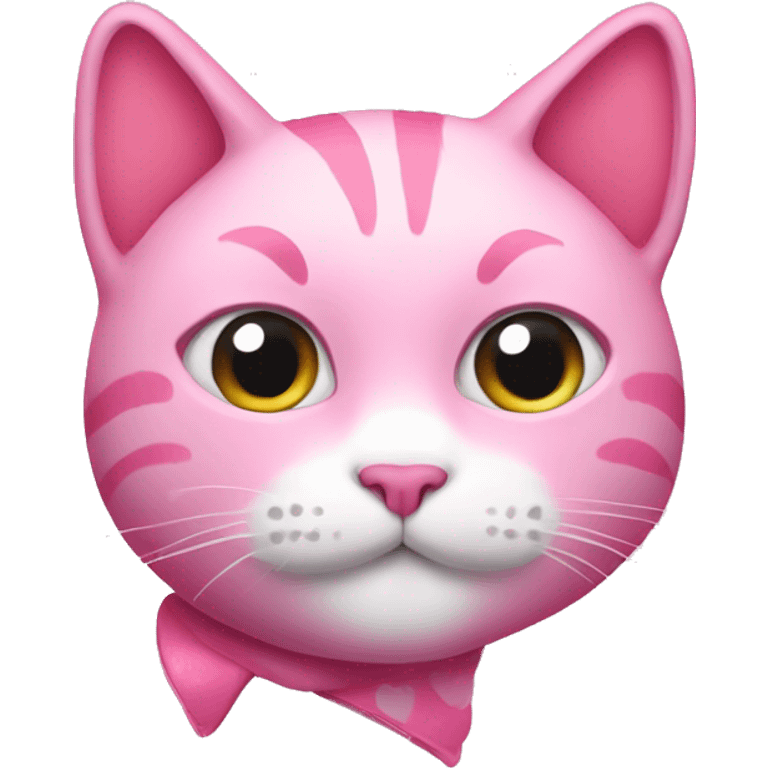 pink cat with hearts emoji