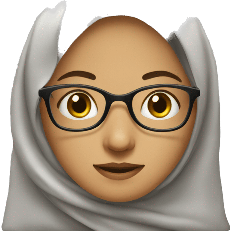 Moslem women teacher with eye glasses emoji