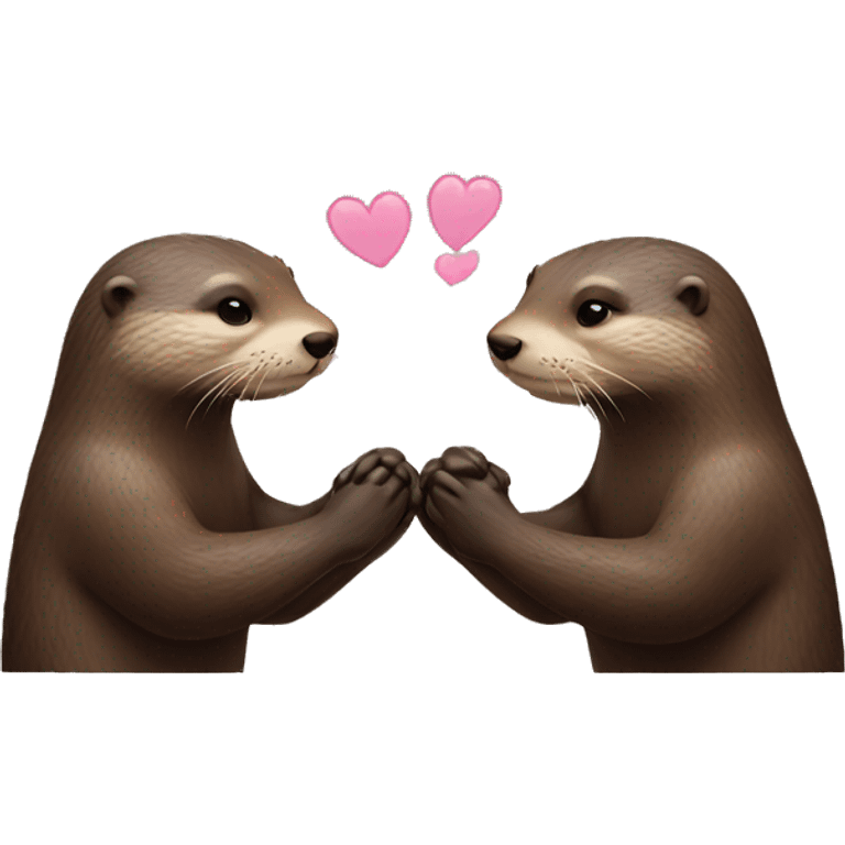 Two otters holding hands emoji