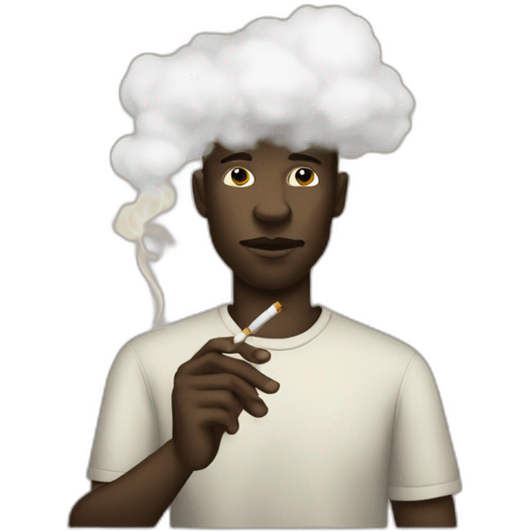 Black men high smoking a joint emoji