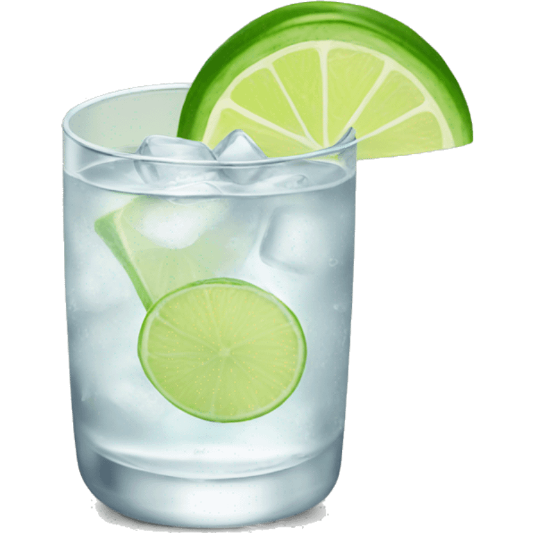 Vodka tonic with a lime emoji