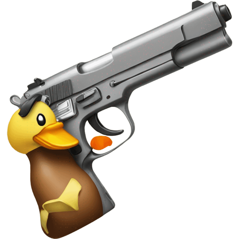 gun with a rubber duck shooting it  emoji