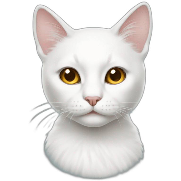 White cat with makeup emoji