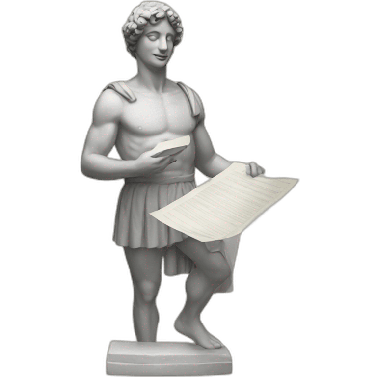 statue holding papers italy emoji