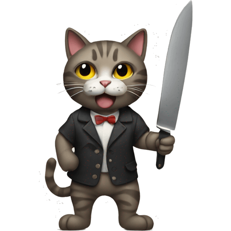 cat holding a knife emoji