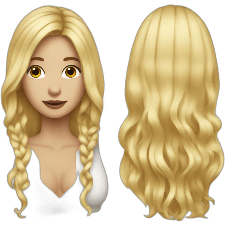 Blonde long hair woman  emoji