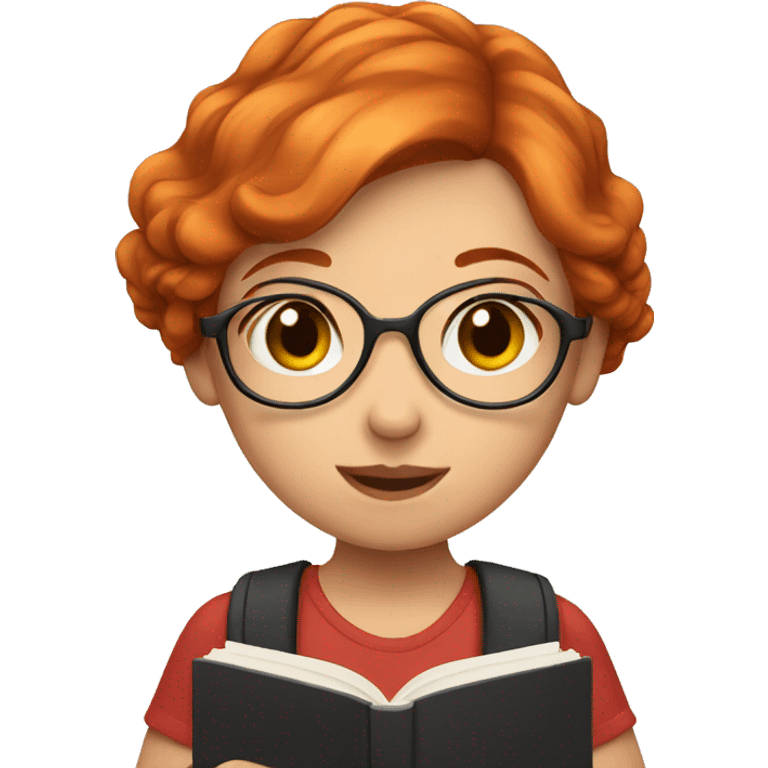 Red haired girl with diary  emoji