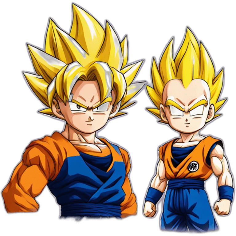 son goku et vegeta super sayen rose emoji