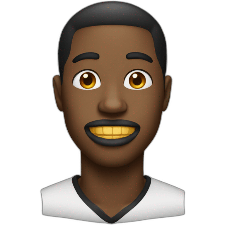 a black guy with a gold mouth grill emoji