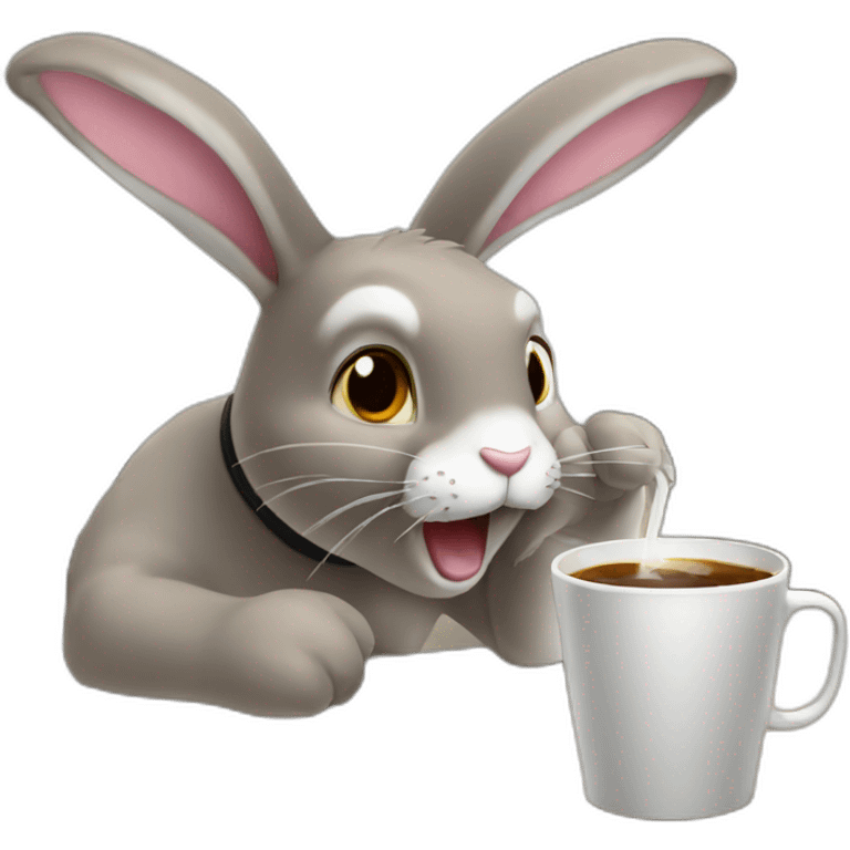 drinking-coffe-rabbit emoji