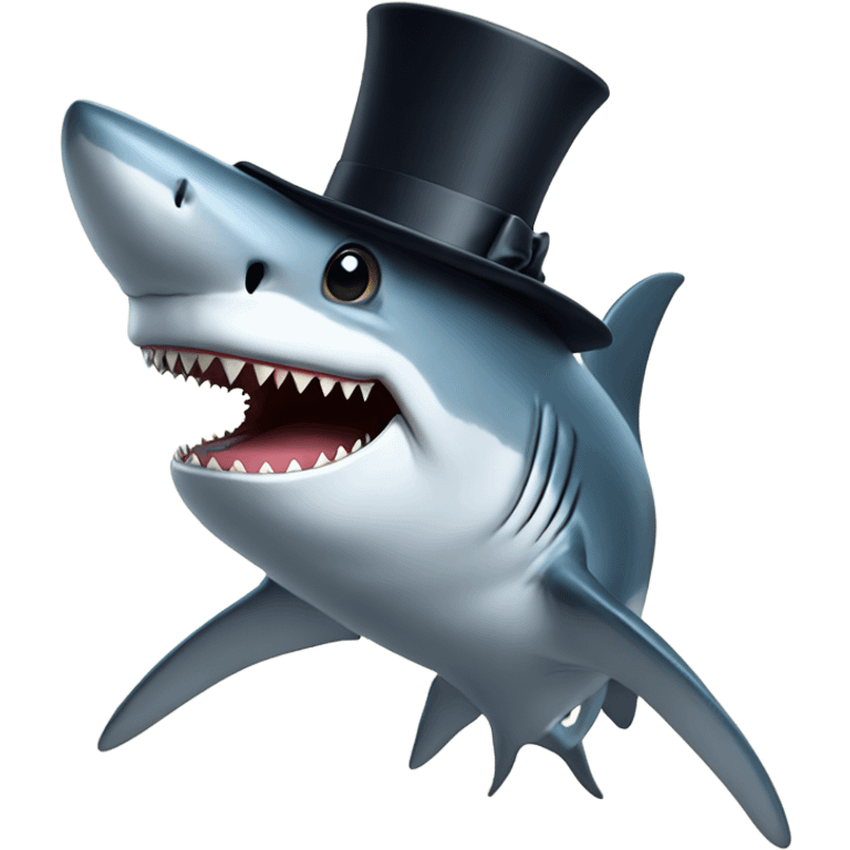 shark with tophat emoji