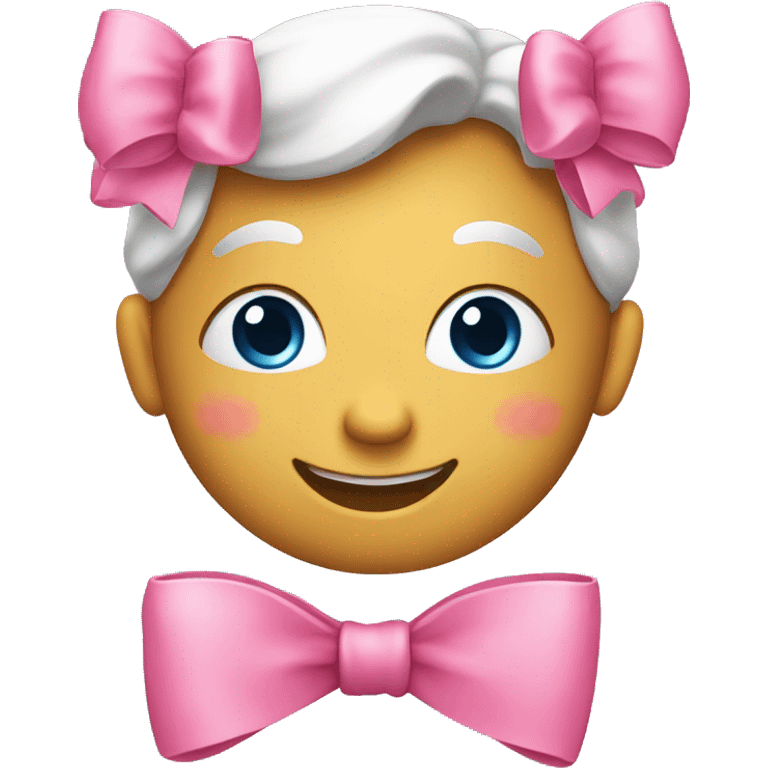 Smiling face with pink bow  emoji