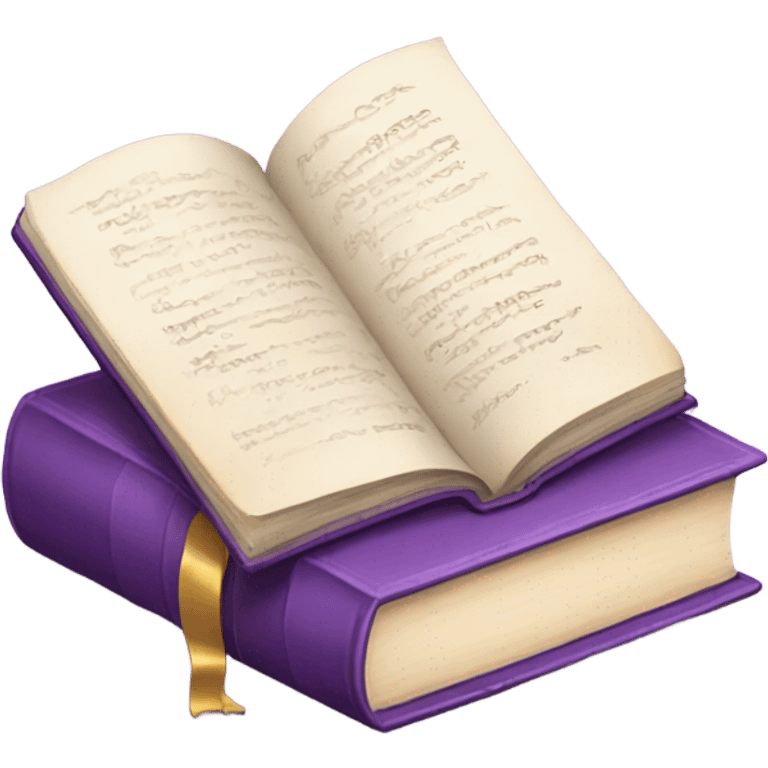 Purple book with the inscription con amore emoji