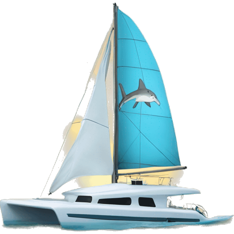 catamaran with shark painted on the side emoji