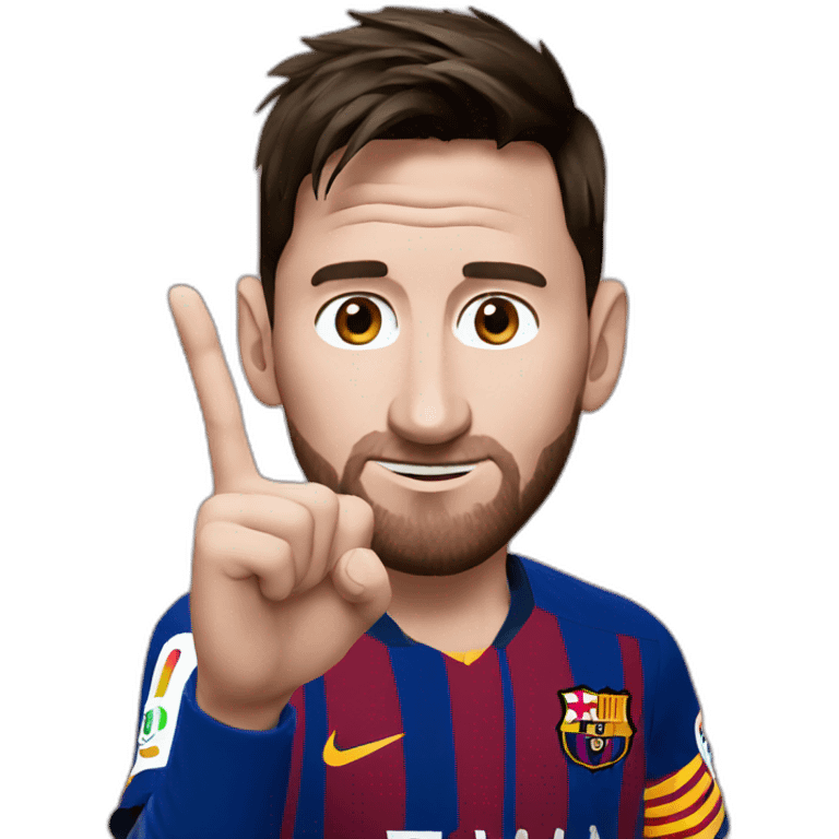 messi showing 5 on his fingers emoji