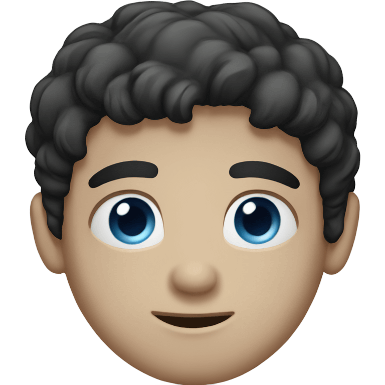 white male with blue eyes and black hair emoji