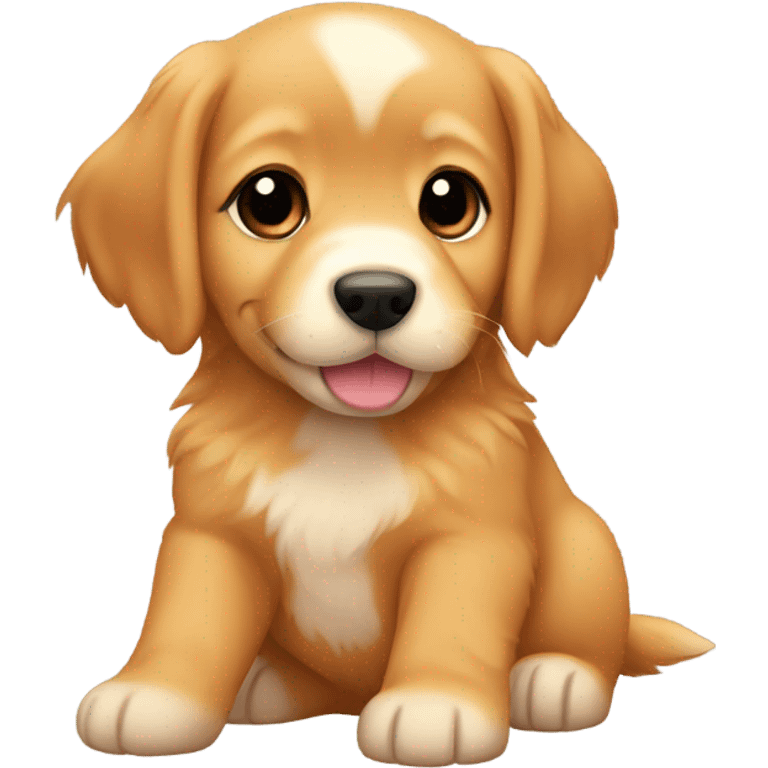 Chibi red golden retriever puppy emoji