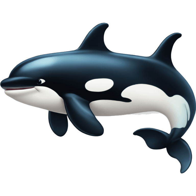 Killer whale smiles and waves emoji