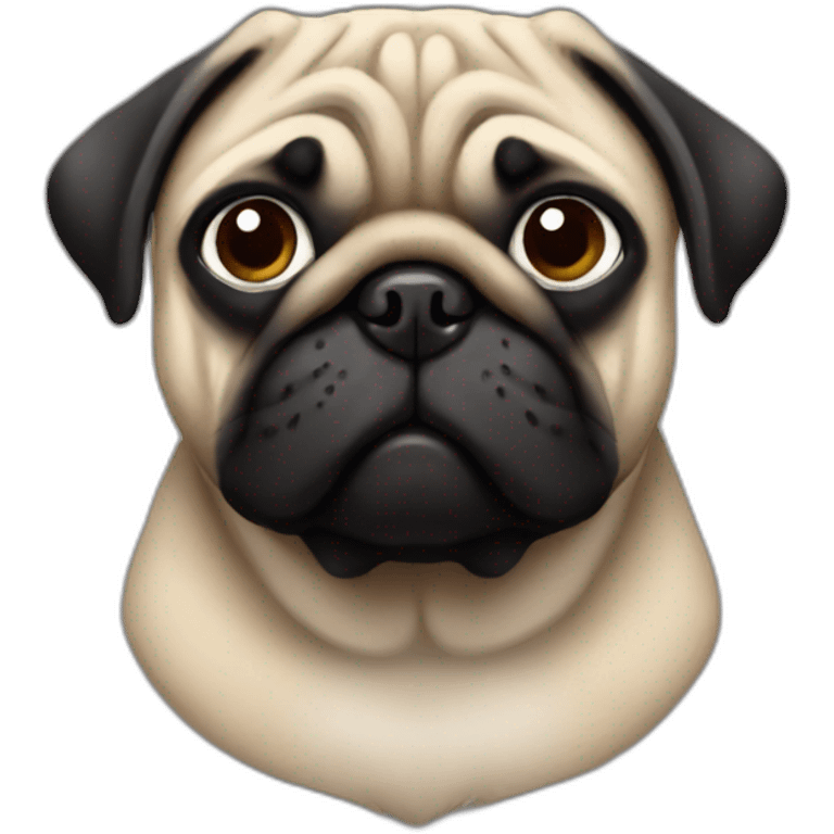 pug wearing a black t-shirt emoji