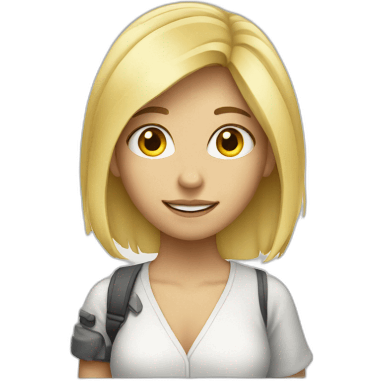 blonde girl with antenna emoji