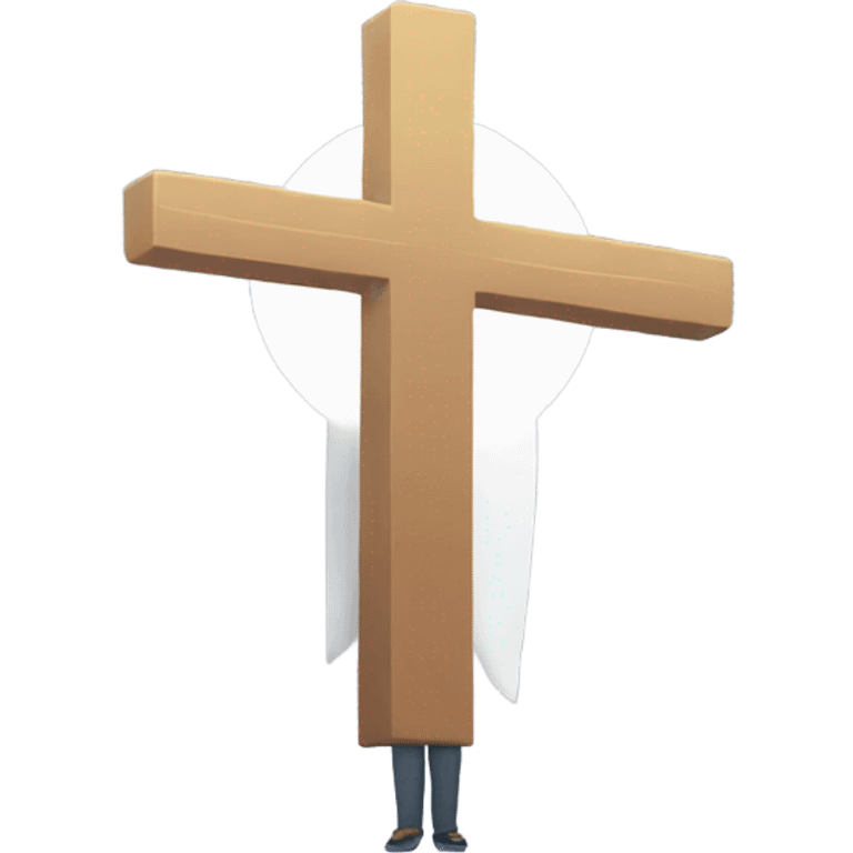 Person praise Jesus cross emoji