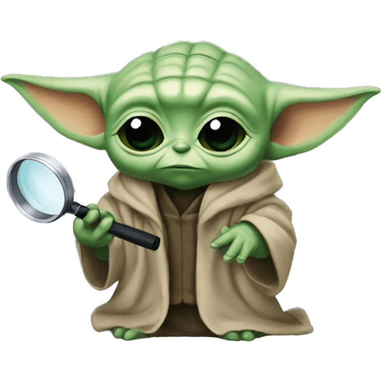 baby yoda with a detective magnifying glass emoji