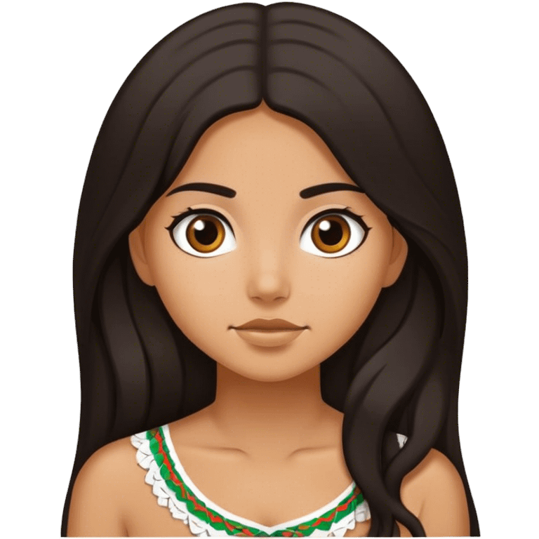  White but tan Mexican girl with brown black ish hair with long hair emoji