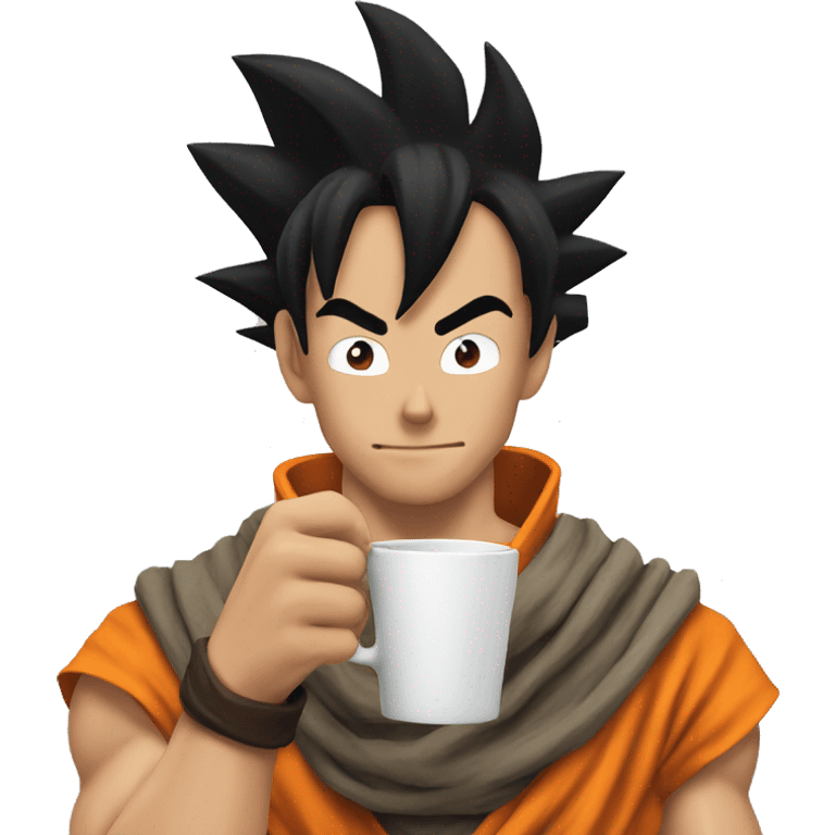 Goku drinking coffee  emoji