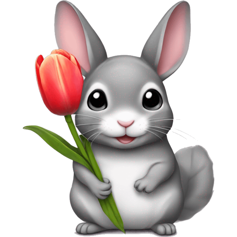 chinchilla with tulip emoji