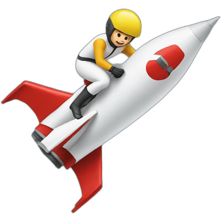 jockey riding on a rocket emoji