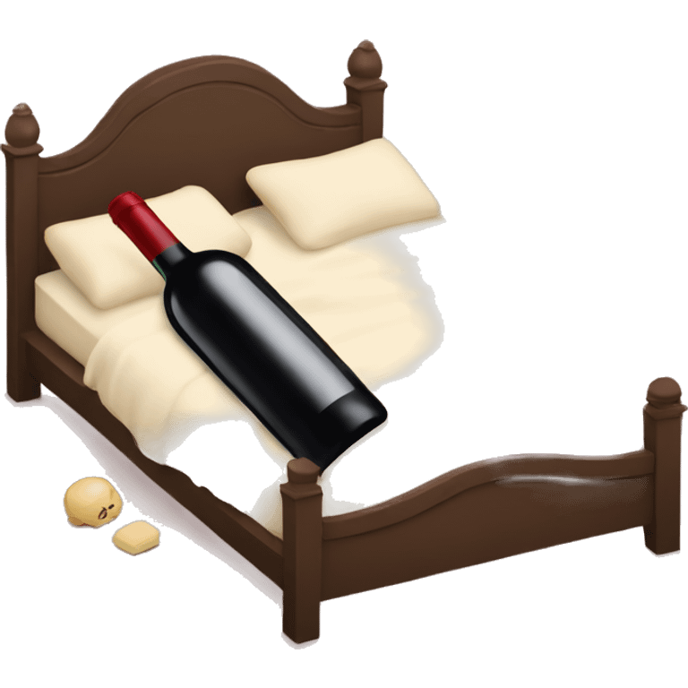 Bottle of wine sleeping in the bed  emoji