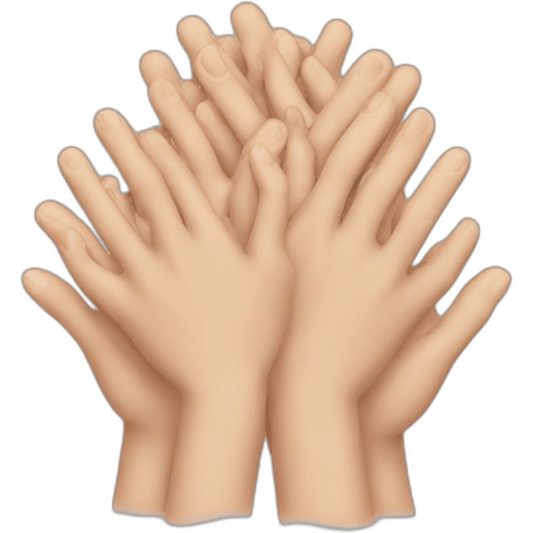 hands piled together emoji