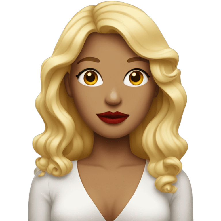 red lips woman blonde emoji