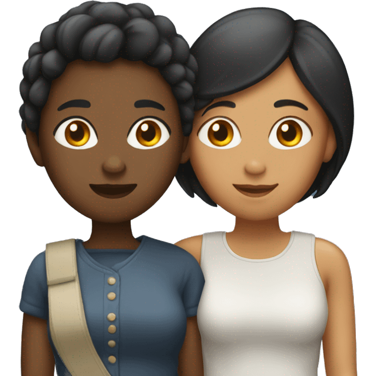 black and asian lesbian couple emoji