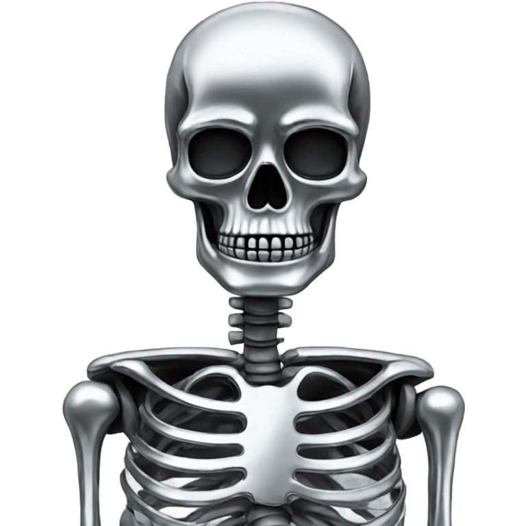 skeleton made out of chrome emoji