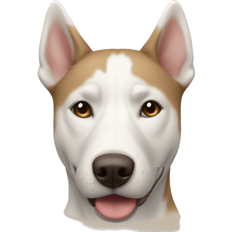 White and light brown husky pit mix  emoji