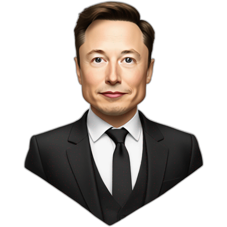 Elon musk wearing a black tie  emoji