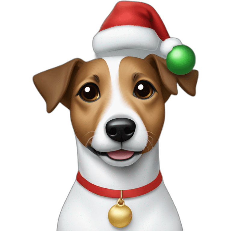 Jack russell dressed chrismas emoji