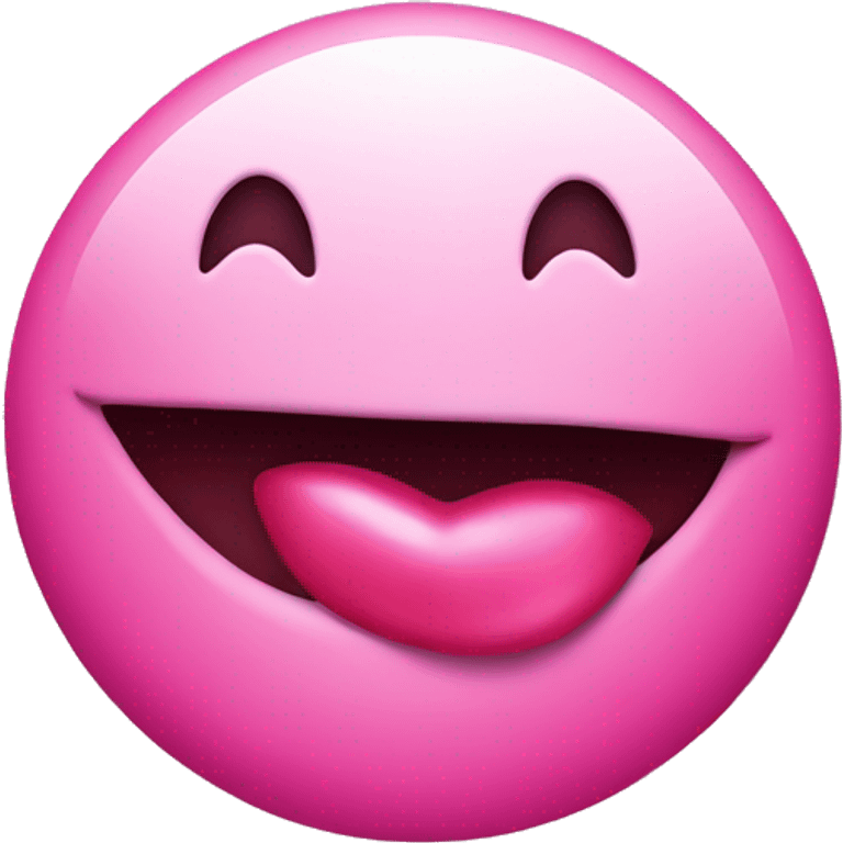 Pink smiley face with pink lips  emoji