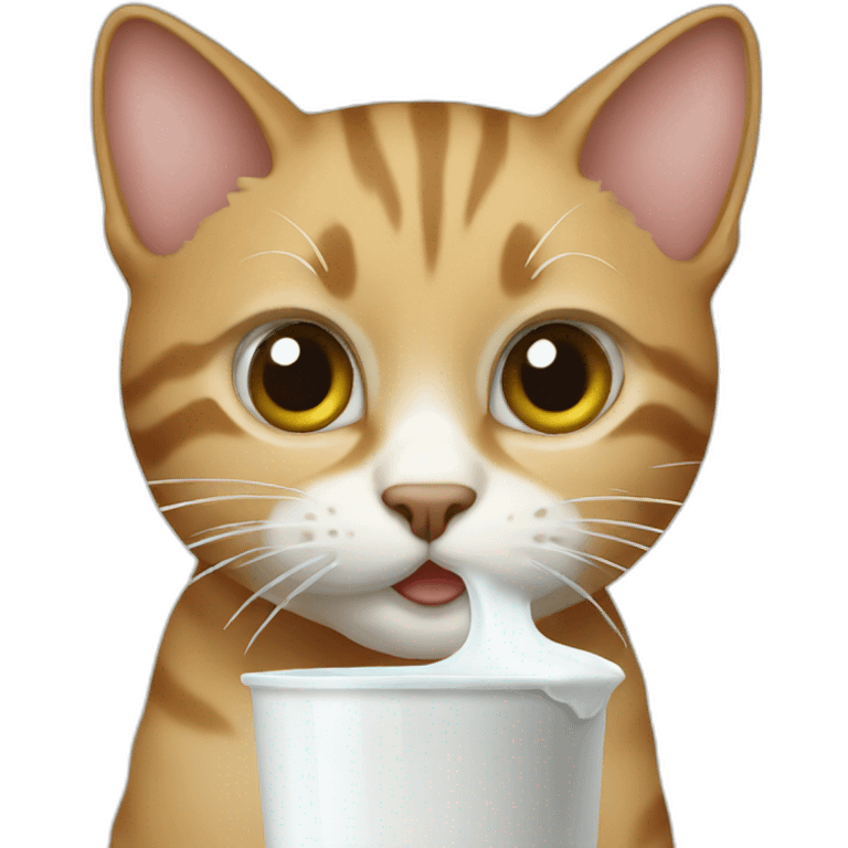 cat drinking milk emoji