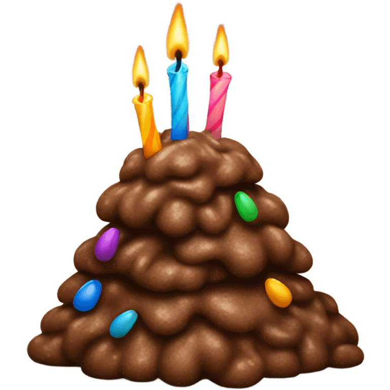 A poop with birthday candles on it  emoji