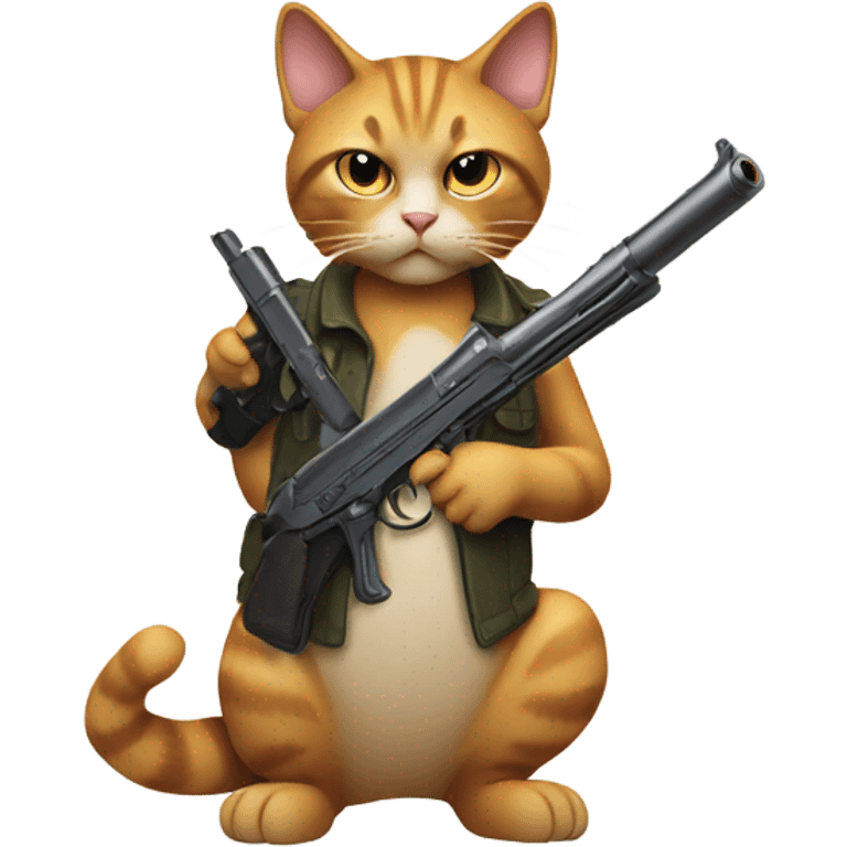 Cat with gun emoji