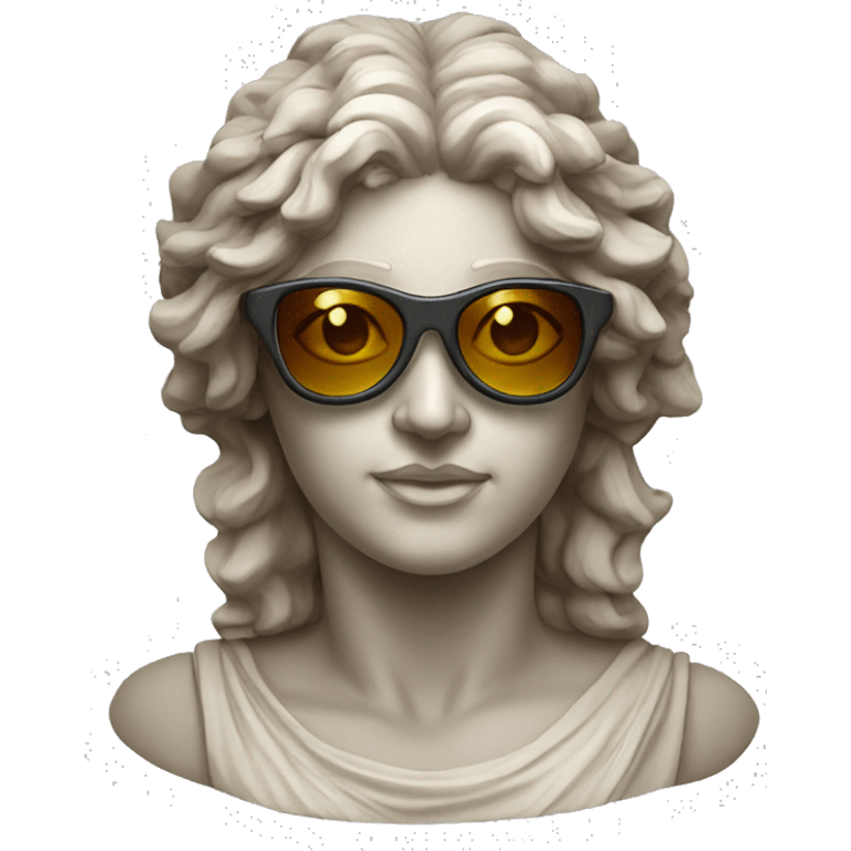 greek goddess sculpture wearing sunglasses emoji