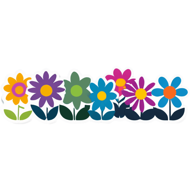 Flowers in a row emoji