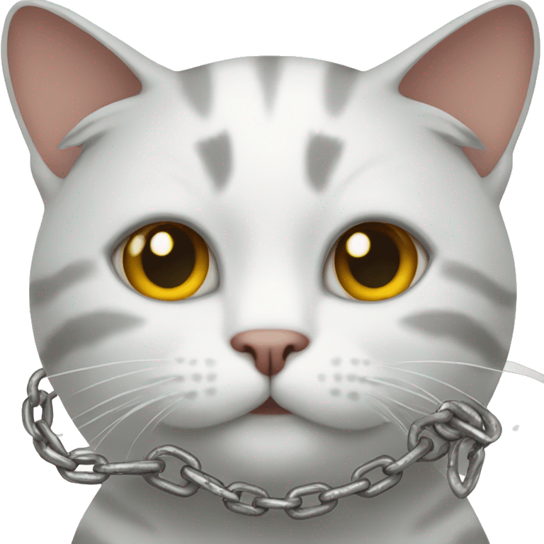 Cat with a chain emoji