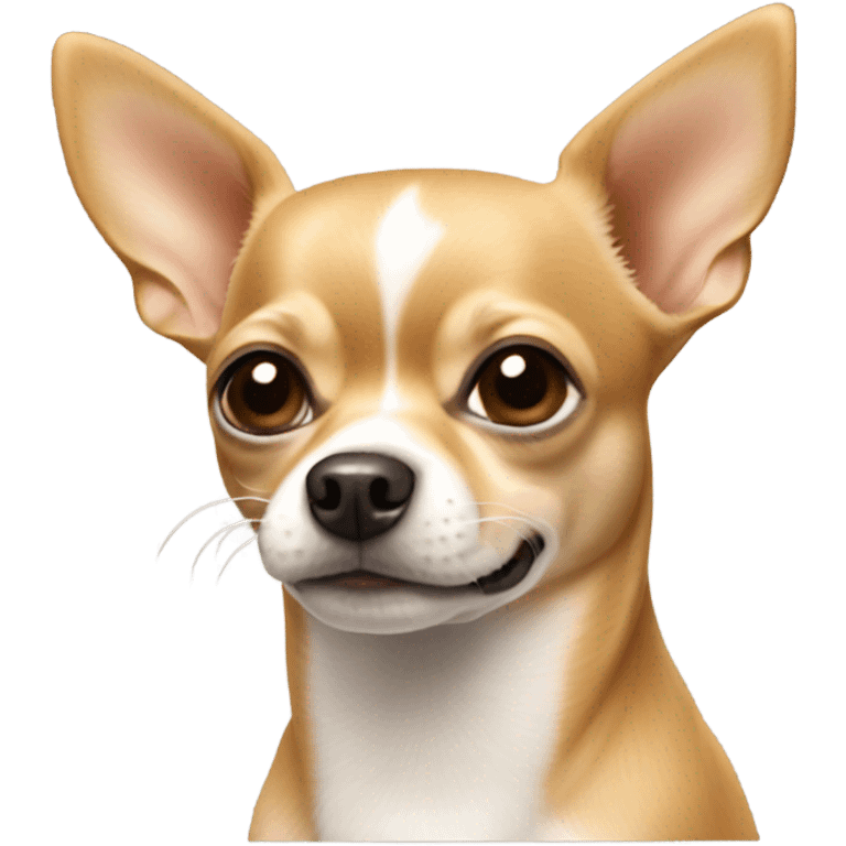 A light brown Chihuahua with a small white marking on its chest￼  emoji