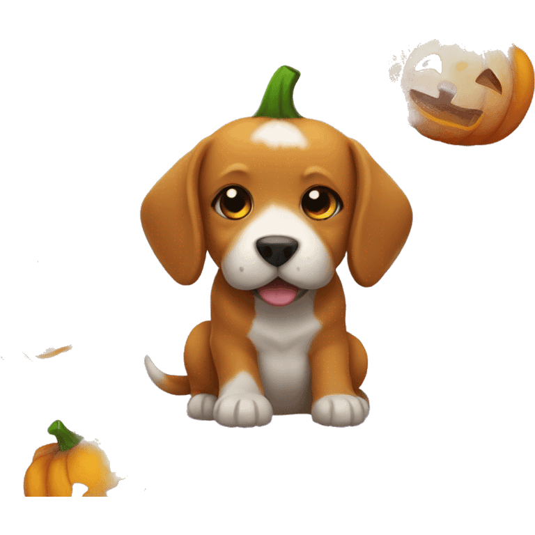 Puppy in a pumpkin  emoji